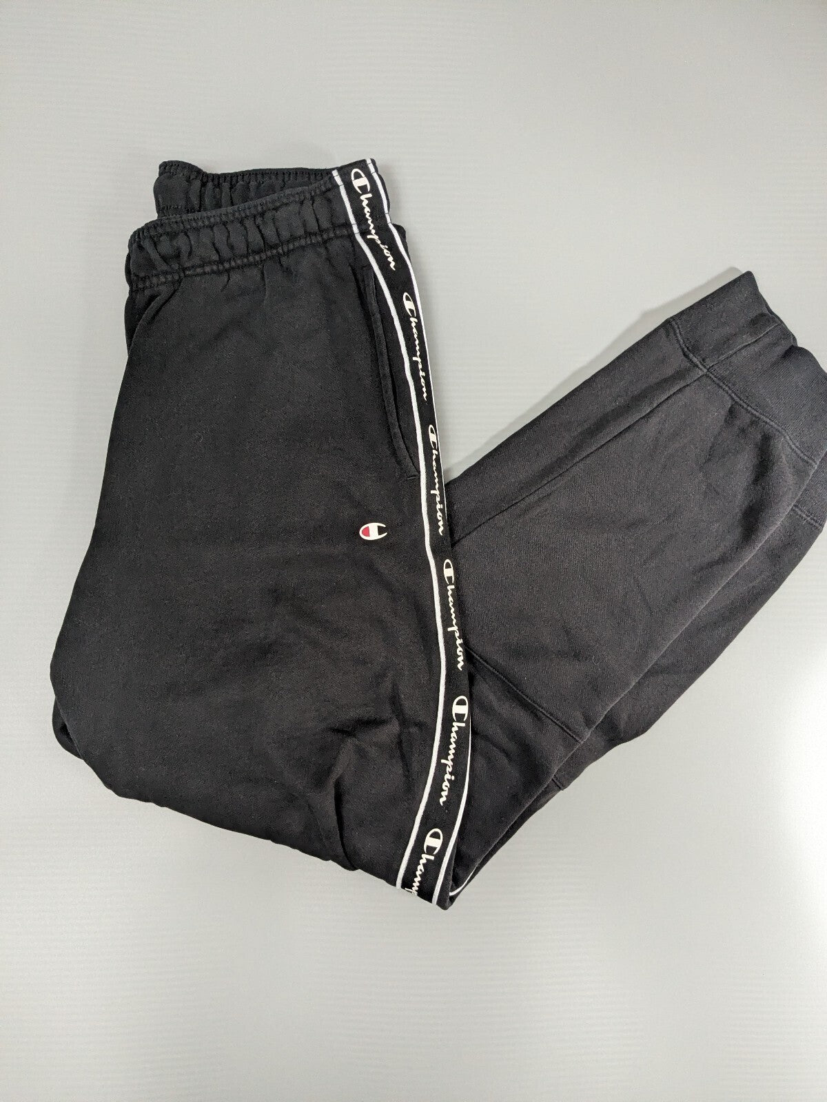 Champion Joggers Mens L Black Taped Side Logo Sweatpants