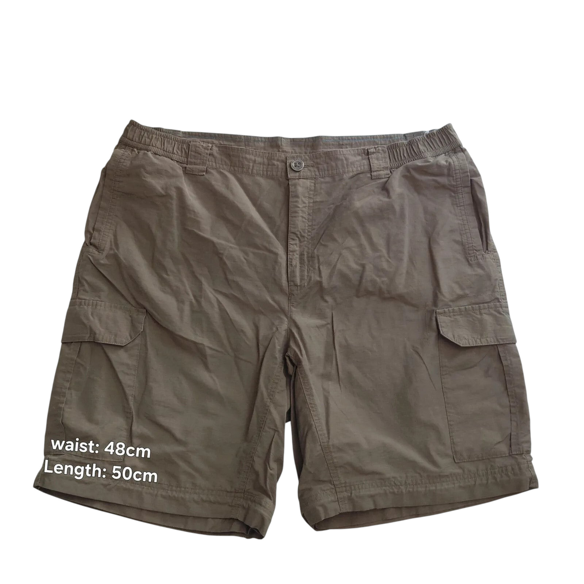 My Store brown Columbia Sportswear Company cargo shorts with utility pockets and elastic waistband
