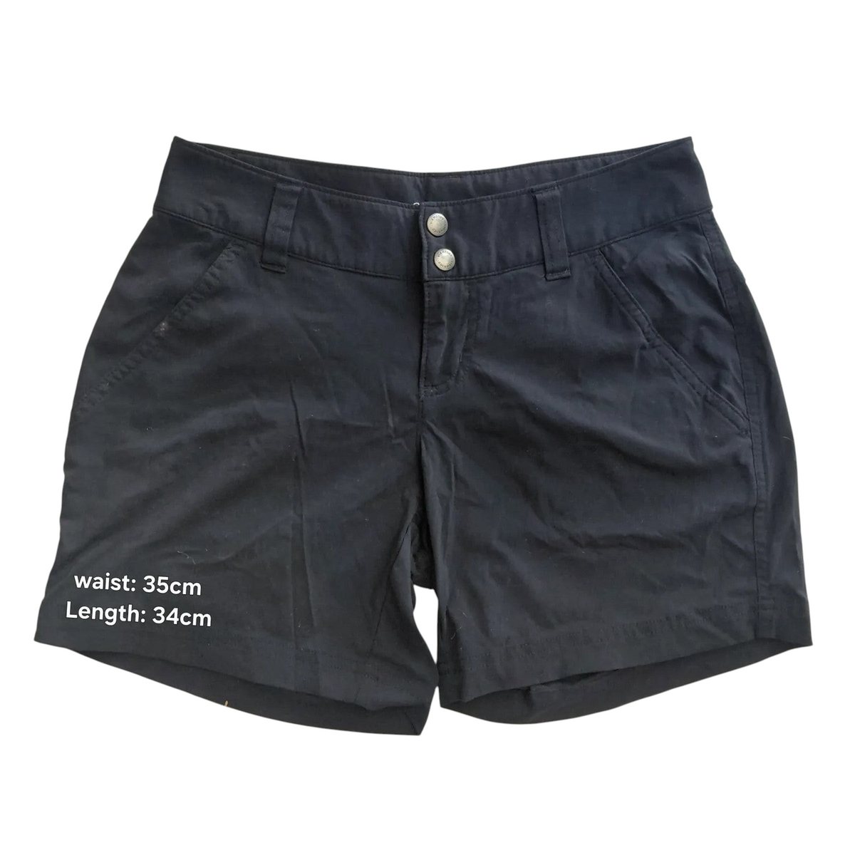 My Store black Columbia Omni-Shield water-repellent hiking shorts with button closure and belt loops