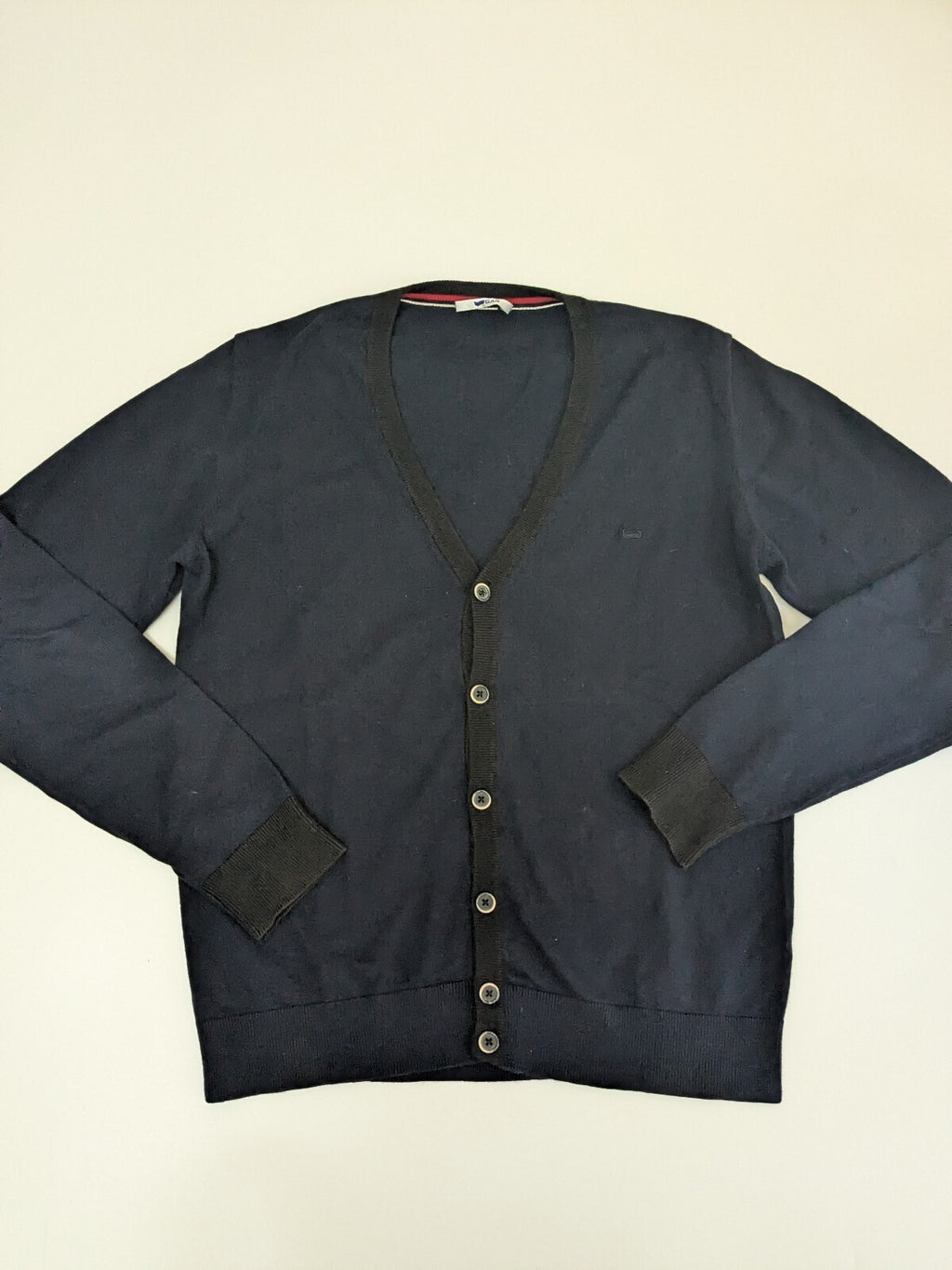 GAS Cardigan Mens M Navy Button-Up Knit Sweater