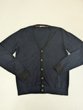 GAS Cardigan Mens M Navy Button-Up Knit Sweater