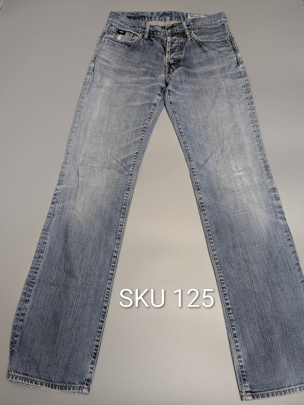 GAS Jeans W31 L36 Blue Vintage Distressed Straight Denim