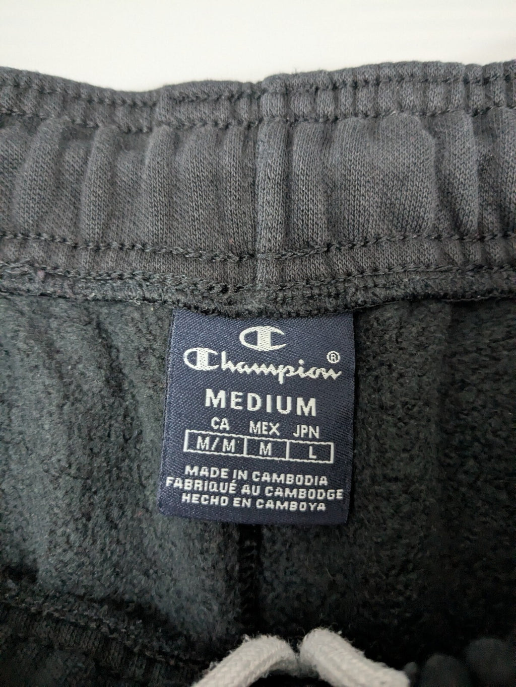Champion Joggers Mens L Black Taped Side Logo Sweatpants