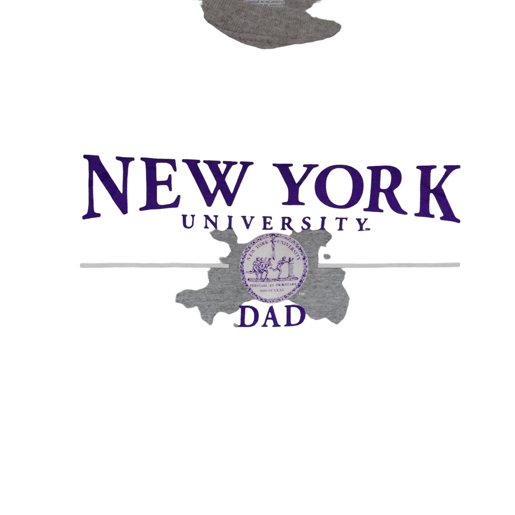 My Store Champion grey New York University Dad graphic t-shirt with purple logo print on the chest