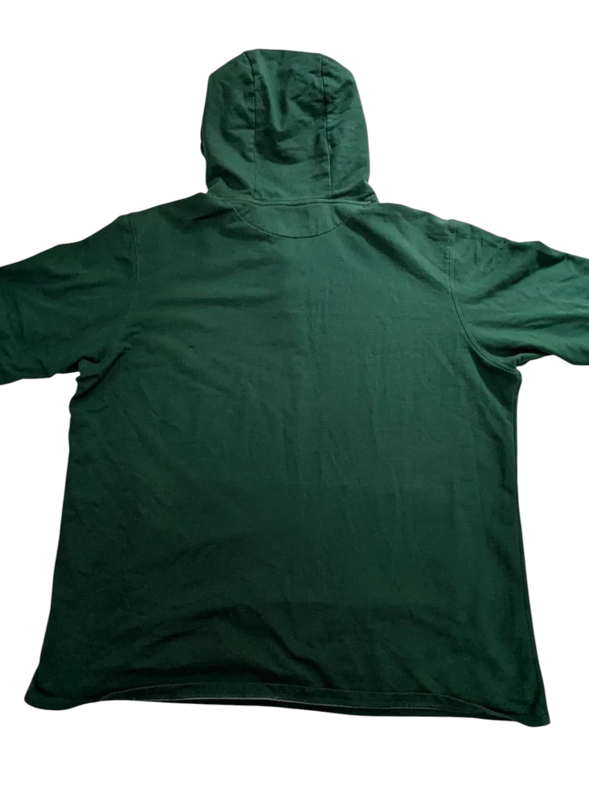 My Store Columbia men's XL green cotton hooded pullover sweatshirt, back view showing plain design.
