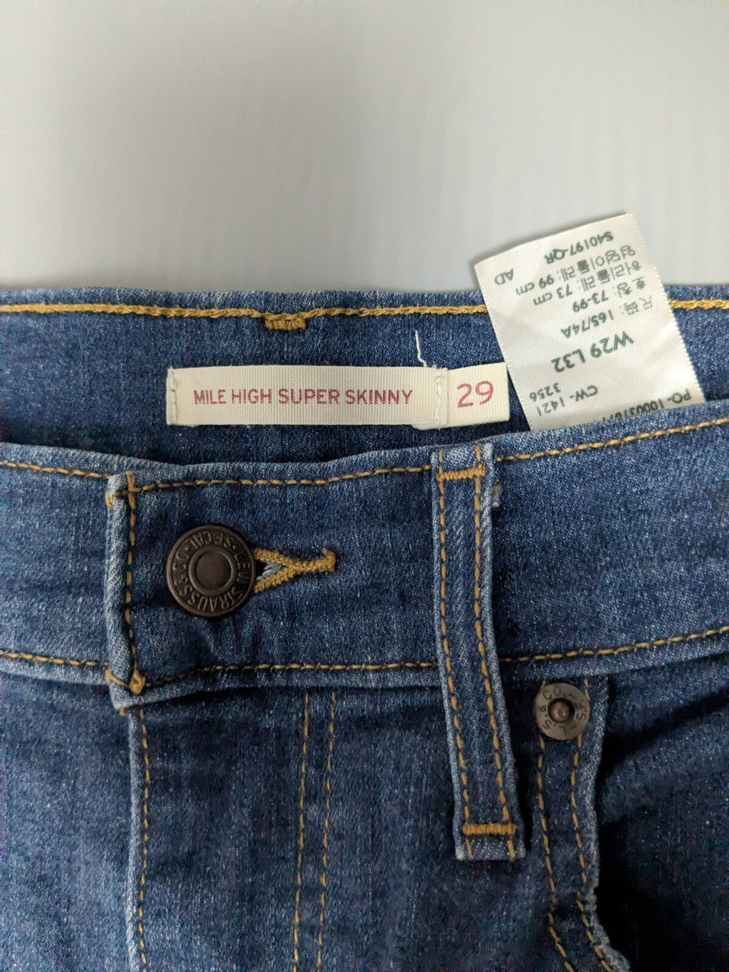Levi's Jeans Womens W29 L32 Dark-Wash 710 Super-Skinny Denim