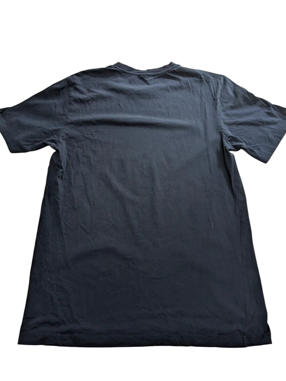 My Store navy blue cotton crew neck short sleeve t-shirt, back view
