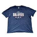My Store navy cotton crew neck t-shirt featuring 2021 Atlanta Braves NL Champions graphic print