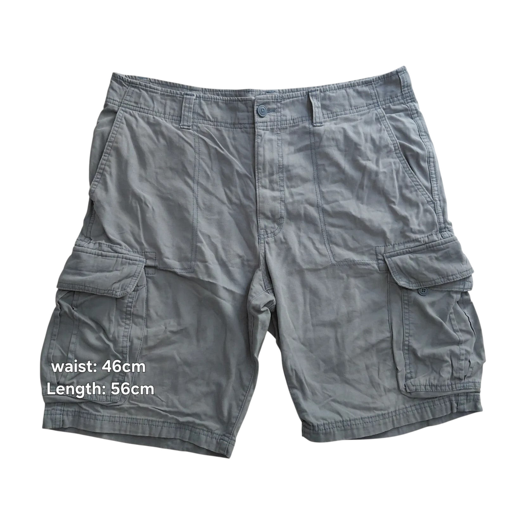 My Store Goodfellow & Co grey cotton cargo shorts with utility pockets and button closure