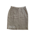 My Store beige striped Maxmara pencil skirt with a front button closure and tailored fit.