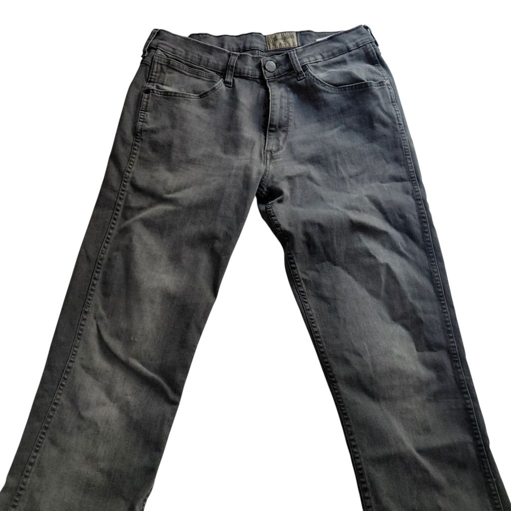My Store Wrangler Greensboro grey denim jeans with a straight leg fit and faded finish