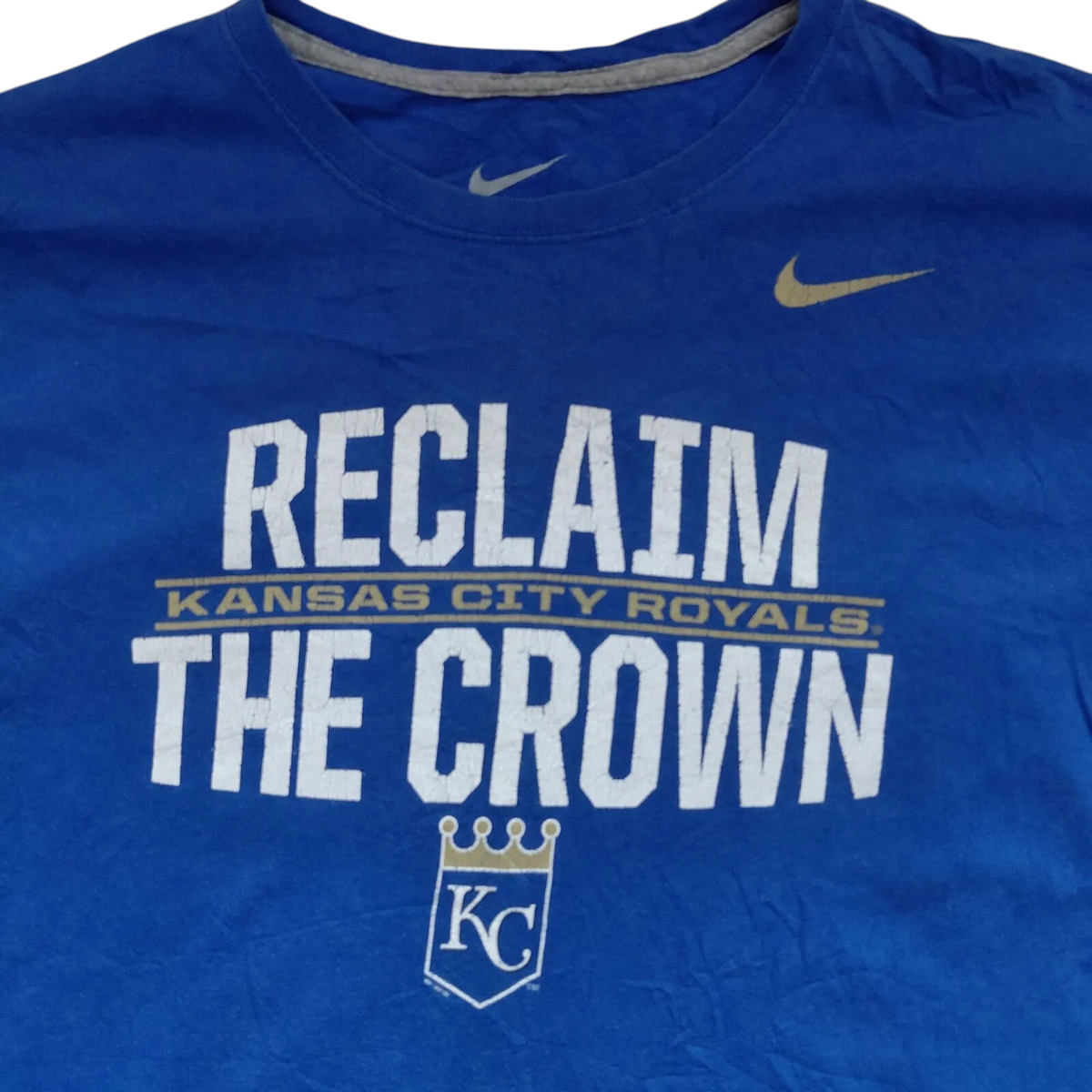 My Store blue Nike crew neck cotton t-shirt with Kansas City Royals Reclaim The Crown graphic print