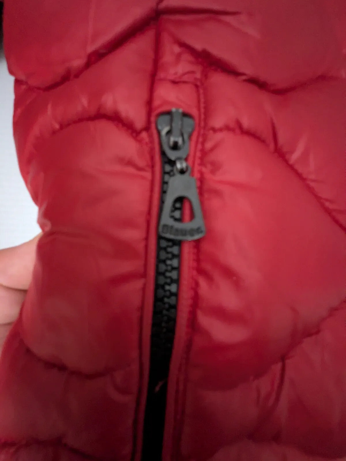 Blauer USA Puffer Jacket Mens L Red Hooded Quilted Insulated