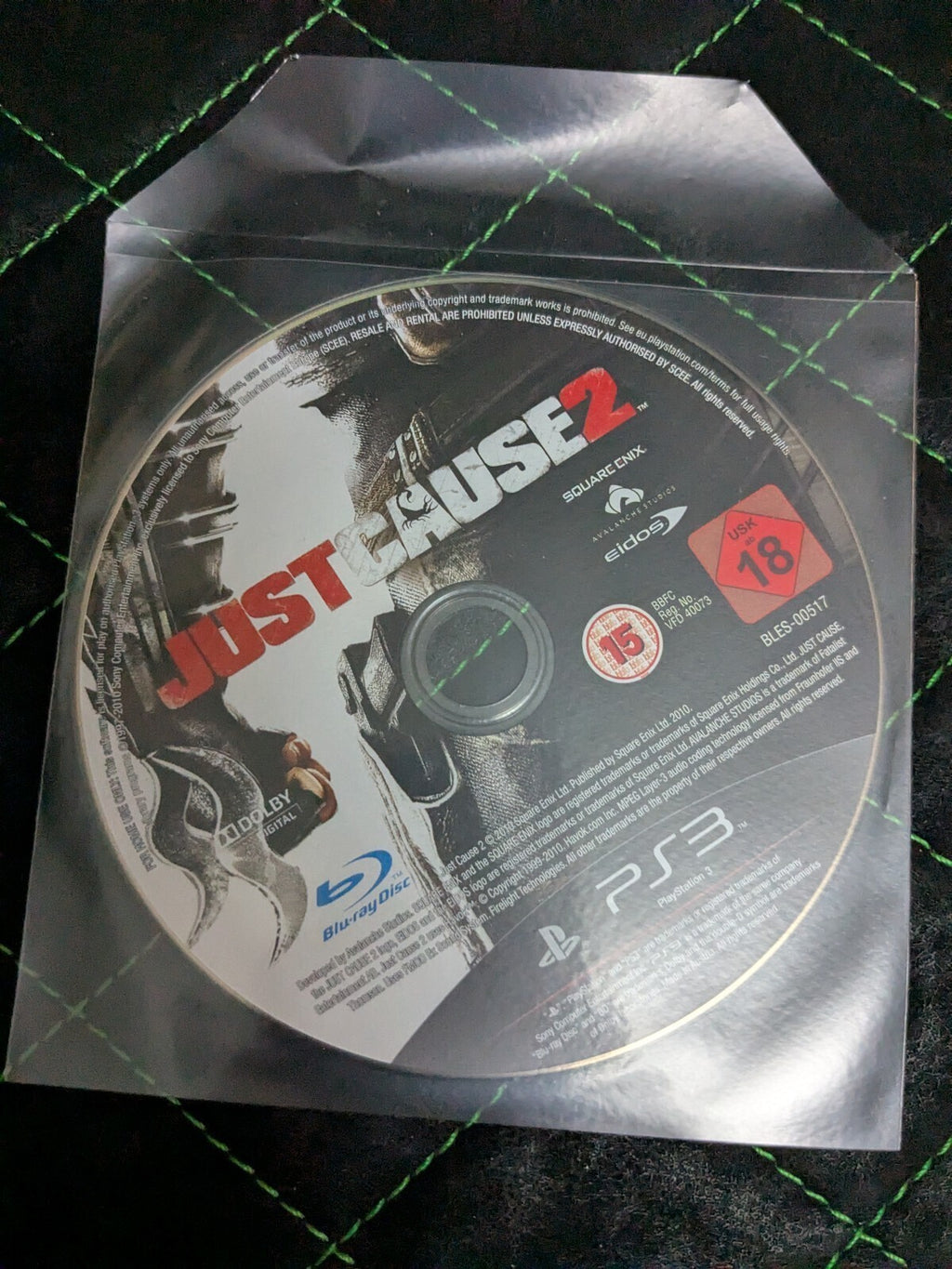 Just Cause 2 PS3 game disc