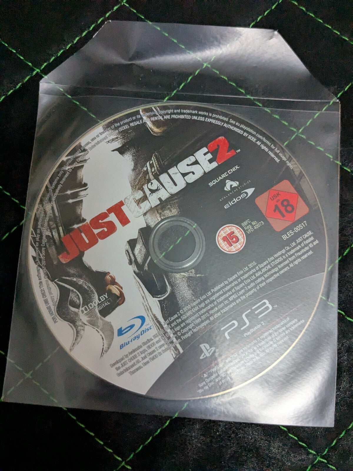 Just Cause 2 PS3 game disc