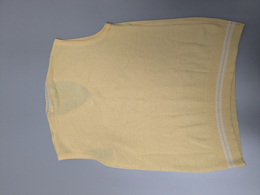 Vintage Sergio Tacchini Pastel Yellow Knit Sweater Vest / Size M (IT 48)