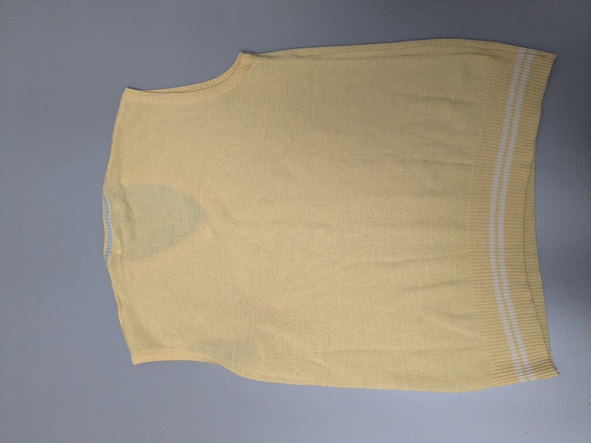Vintage Sergio Tacchini Pastel Yellow Knit Sweater Vest / Size M (IT 48)