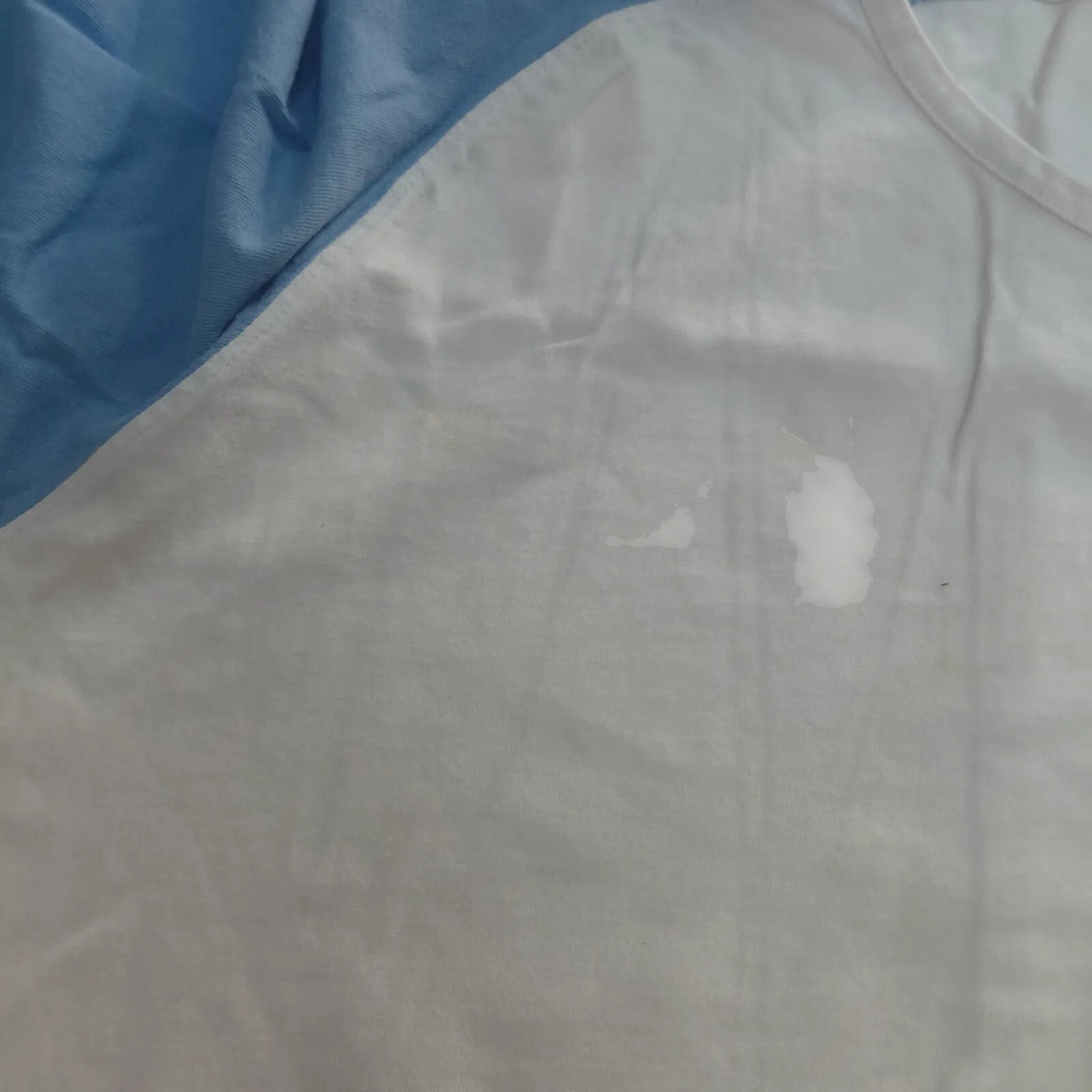 My Store Nike white and blue cotton raglan long sleeve t-shirt with visible fabric marks