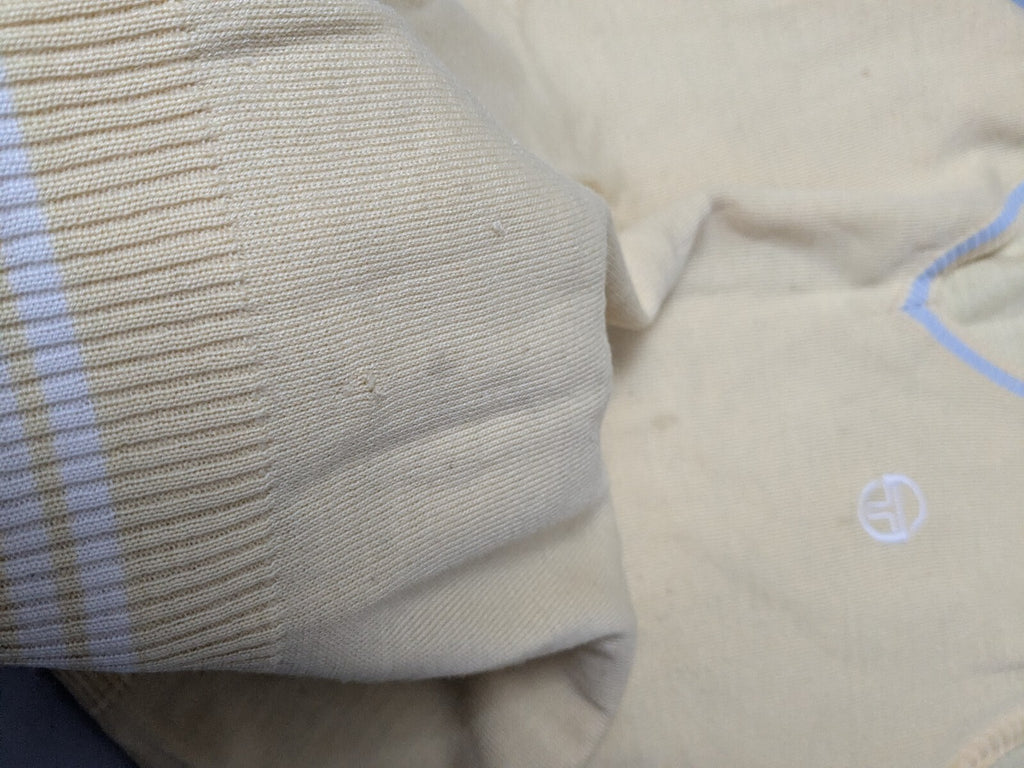 Vintage Sergio Tacchini Pastel Yellow Knit Sweater Vest / Size M (IT 48)
