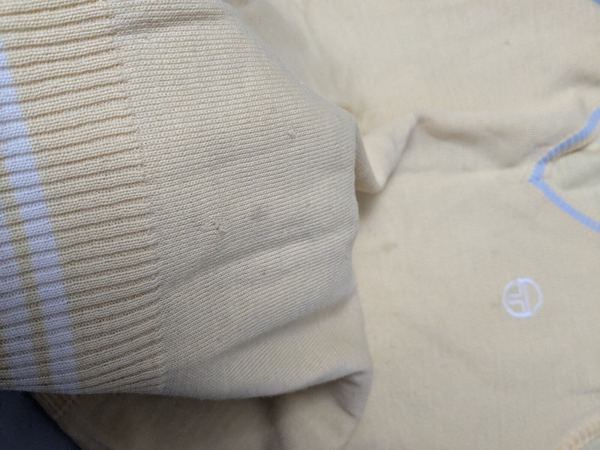 Vintage Sergio Tacchini Pastel Yellow Knit Sweater Vest / Size M (IT 48)