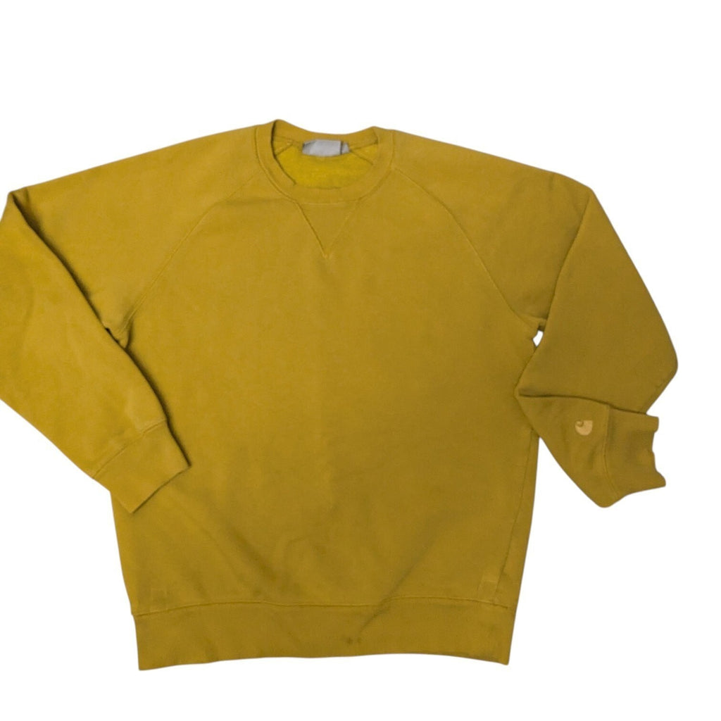 Carhartt Sweatshirt Mens S Yellow Crewneck Chase Sweat Jumper