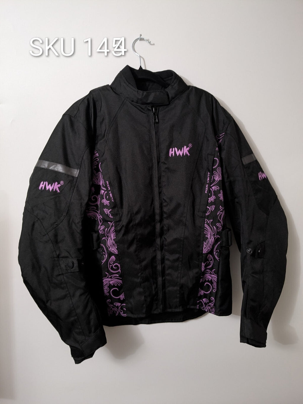 HWK Motorcycle Jacket Womens S Black Pink Armored Air-Vent Riding