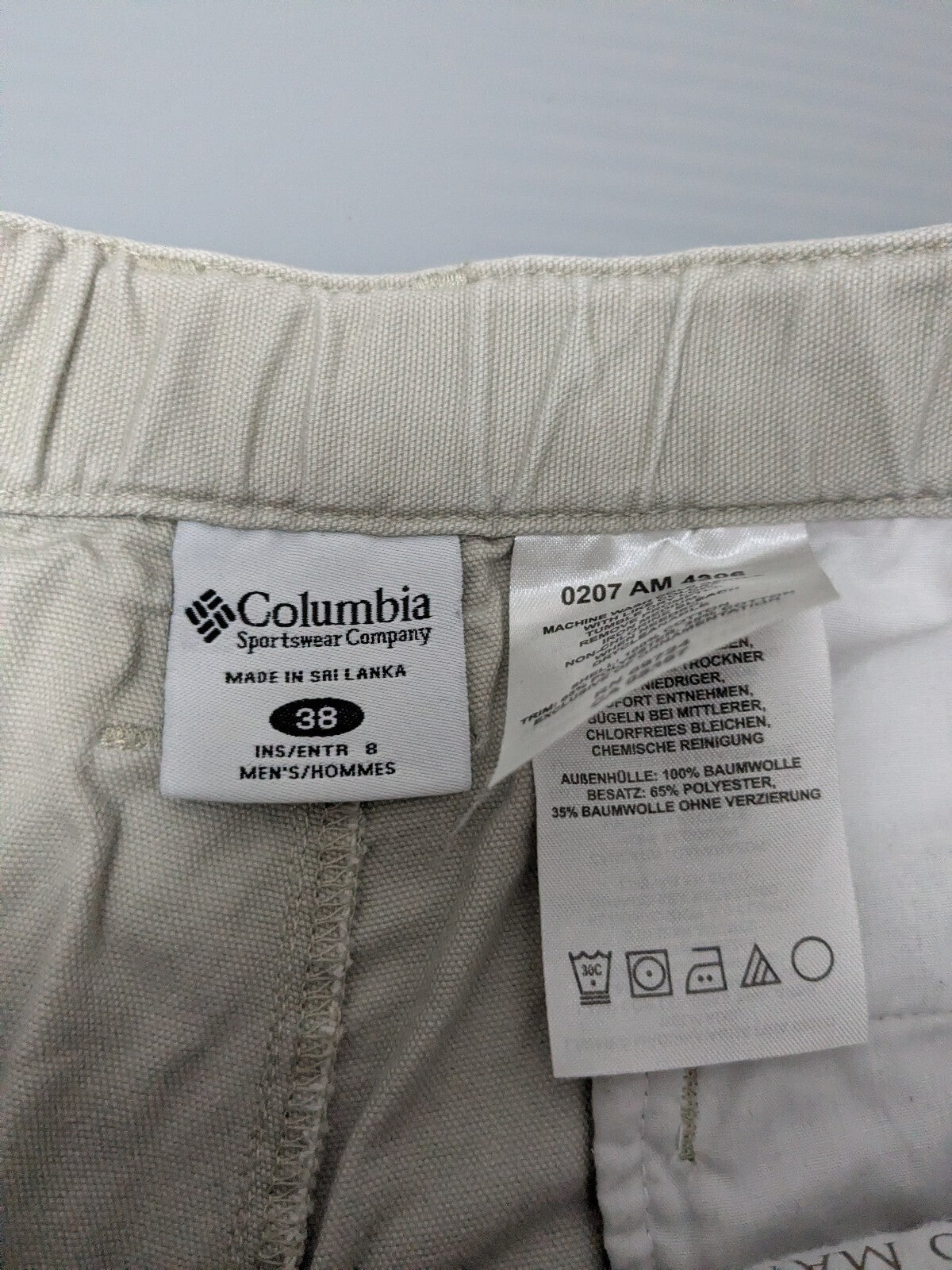 Columbia Cargo Shorts Mens W38 Stone Khaki Beige Utility Gorpcore