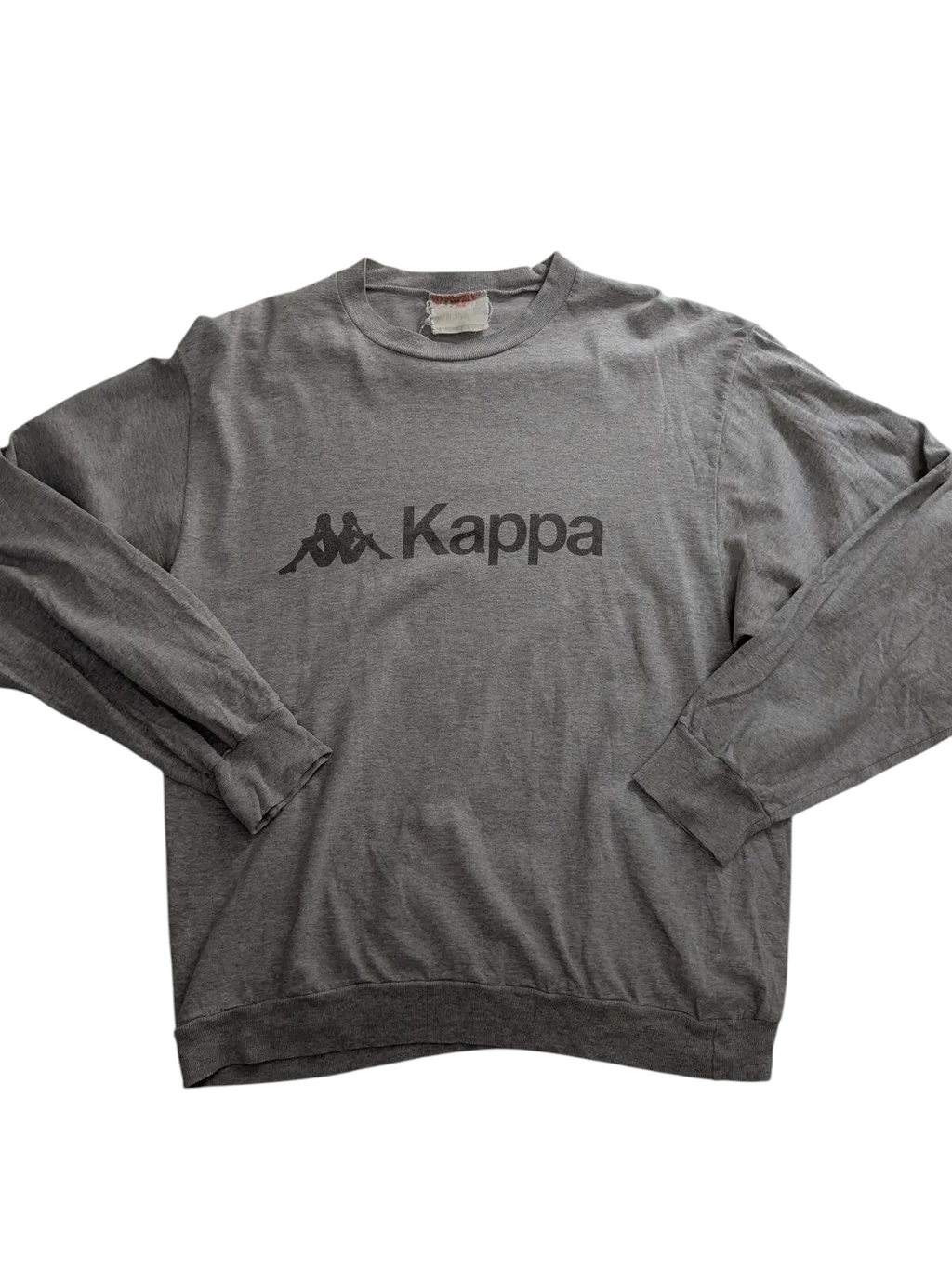 My Store grey Kappa cotton jersey crew neck pullover sweatshirt with logo print