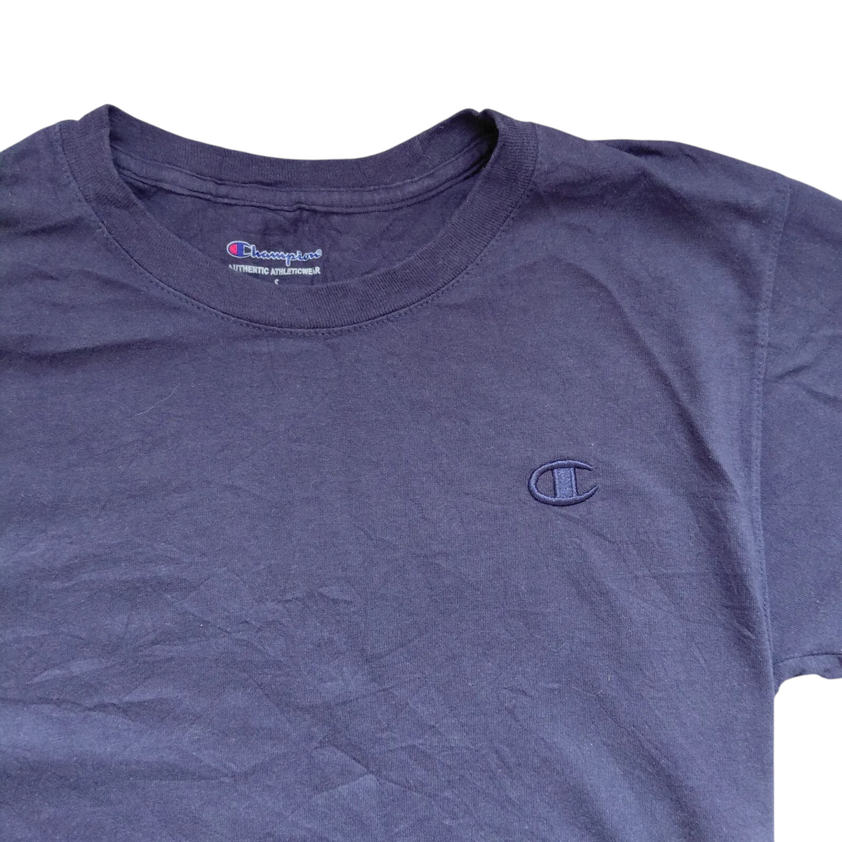 My Store navy blue Champion crew neck short sleeve t-shirt with embroidered chest logo
