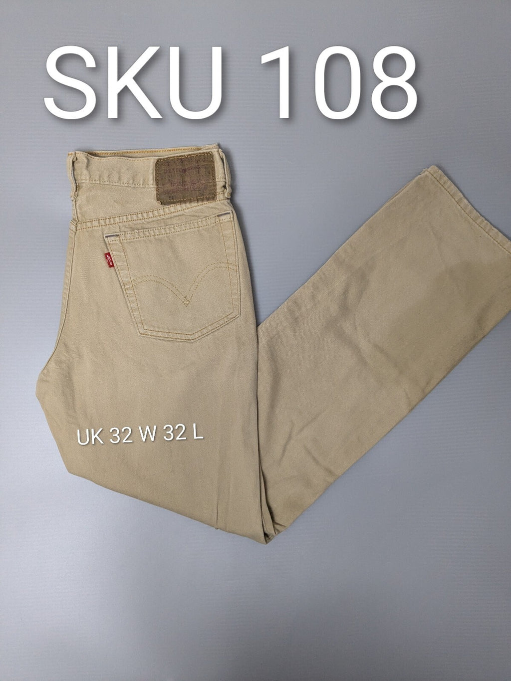 Vintage Levi's 502 Regular Tapered Jeans Beige Tan Denim W32 L32 Red Tab