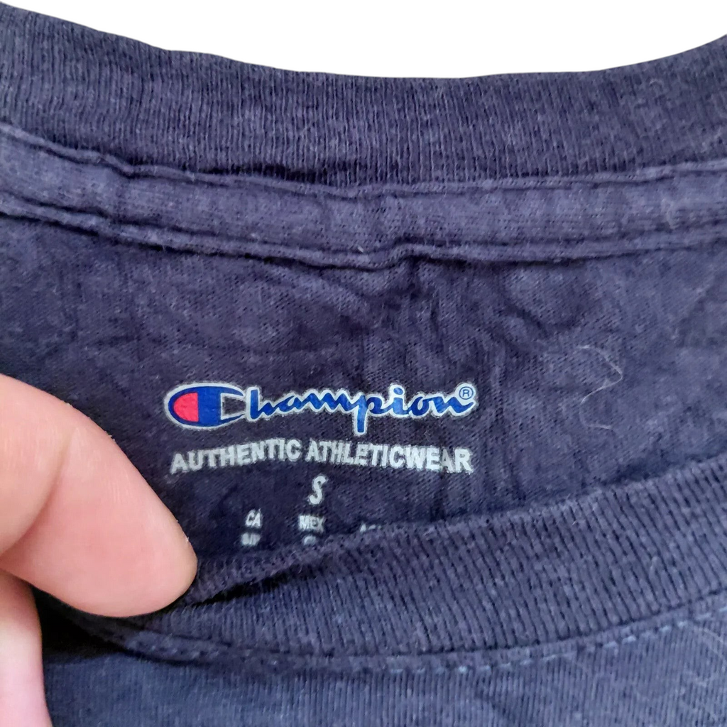 My Store navy Champion crew neck t-shirt featuring the authentic athleticwear logo on the inner collar label