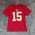 Nike Crew Neck T Shirt Mens Large Red Dri Fit Mahomes 15 Kansas City Chiefs Logo