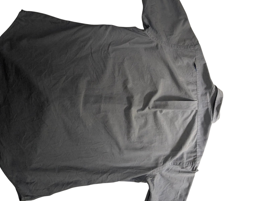 My Store light blue Ralph Lauren custom fit cotton button down shirt, back view showing fabric texture