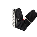 Kappa Track Pants Mens M Black White Logo Taped Side Joggers