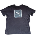 My Store black cotton crew neck T-shirt with a white Puma logo graphic on the front