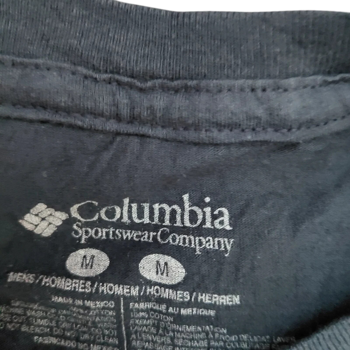My Store Columbia Sportswear Company navy cotton crew neck t-shirt size medium interior neck label