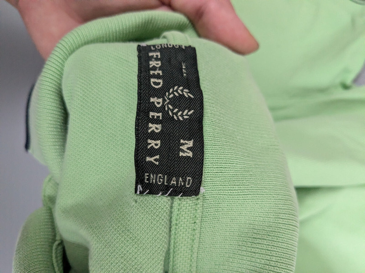 Fred Perry Polo Shirt Mens M Green Twin-Tipped Cotton M3600
