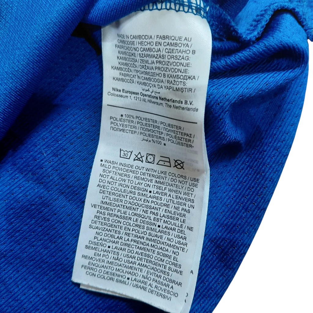 Nike Crew Neck T Shirt Mens Medium Blue Polyester Dri FIT Running Reflective