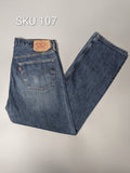 Levi's 501 Original Mens Straight Leg Jeans Blue Denim W36 L32 Button Fly