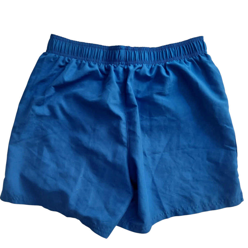 My Store blue Nike athletic shorts with an elastic waistband and drawstring, made from lightweight polyester mesh.