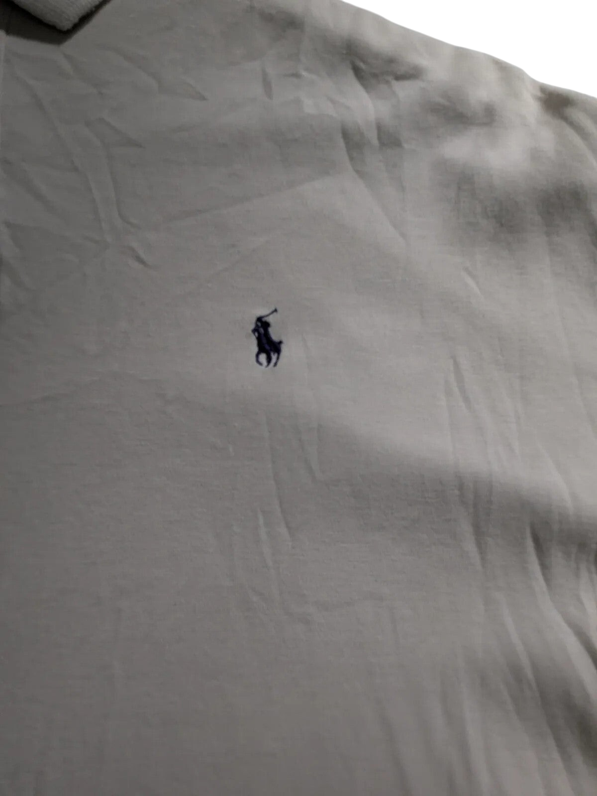 My Store cream Ralph Lauren long sleeve cotton polo shirt featuring a small embroidered logo on the chest