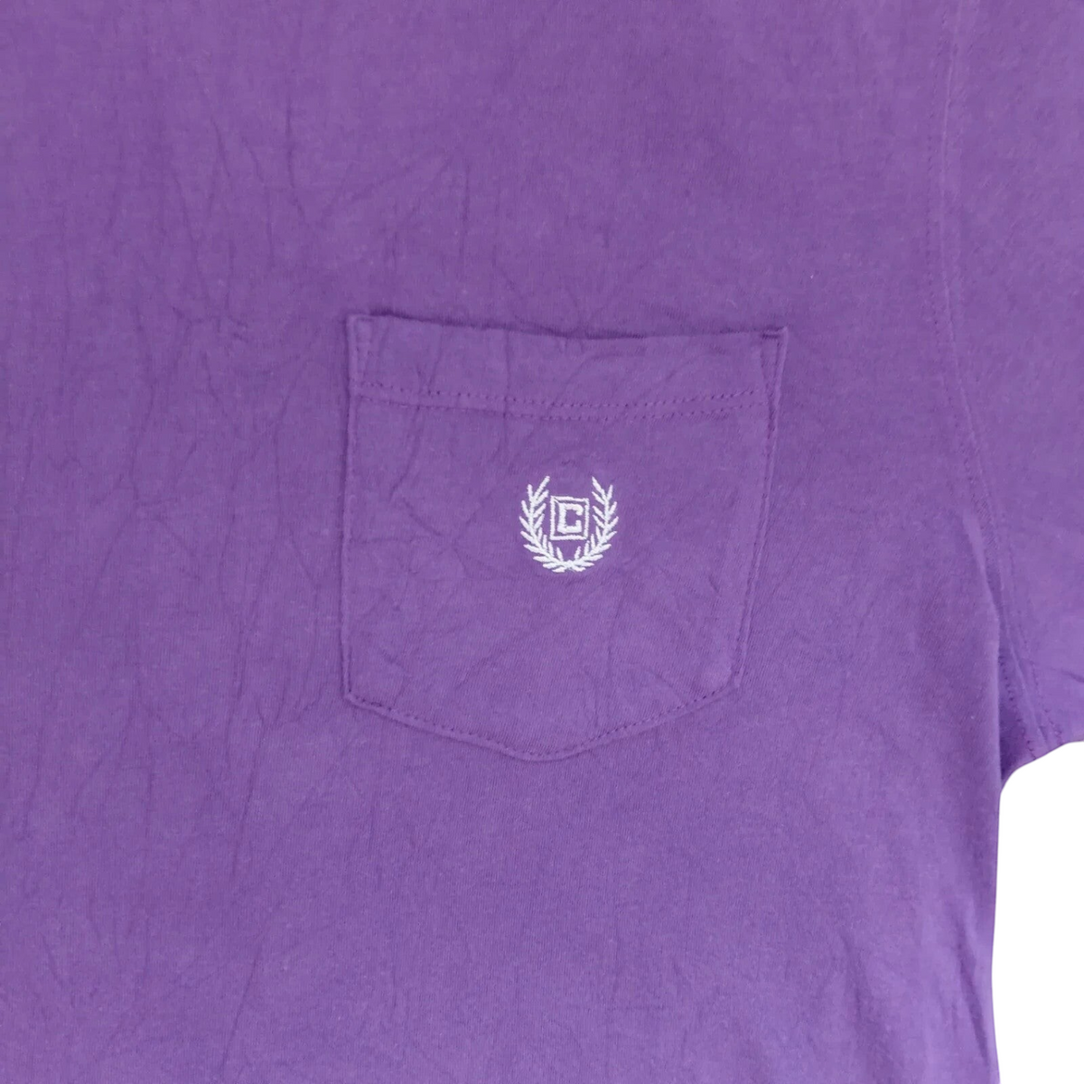 My Store Chaps purple cotton crew neck t-shirt with a chest pocket and embroidered logo detail