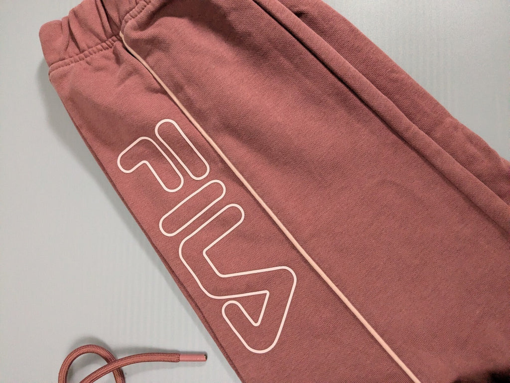 Fila Joggers Womens M Pink Elastic-Waist Sweatpants Activewear