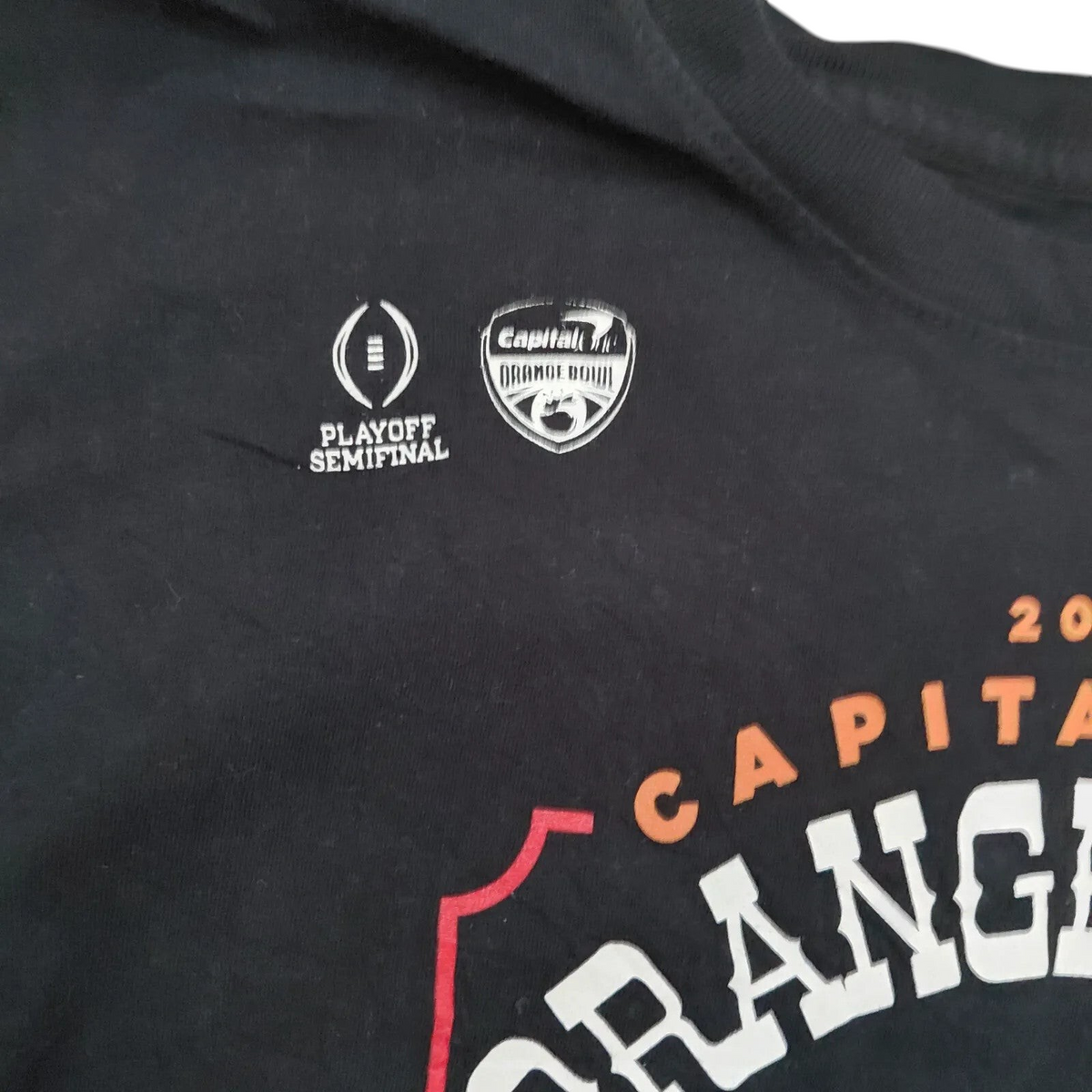 My Store black Nike crew neck t-shirt featuring 2021 Capital One Orange Bowl Playoff Semifinal graphic print