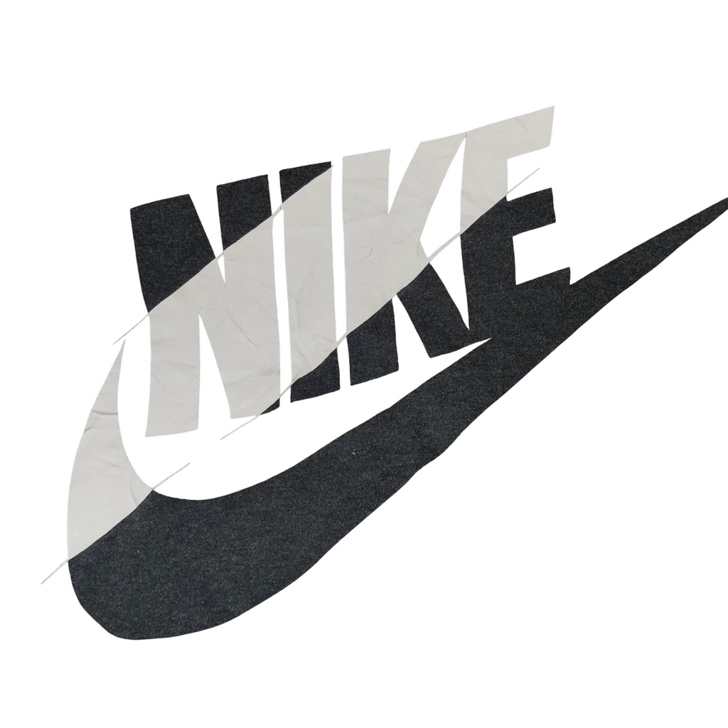 My Store grey Nike crew neck t-shirt with a large white and black graphic logo print on the chest