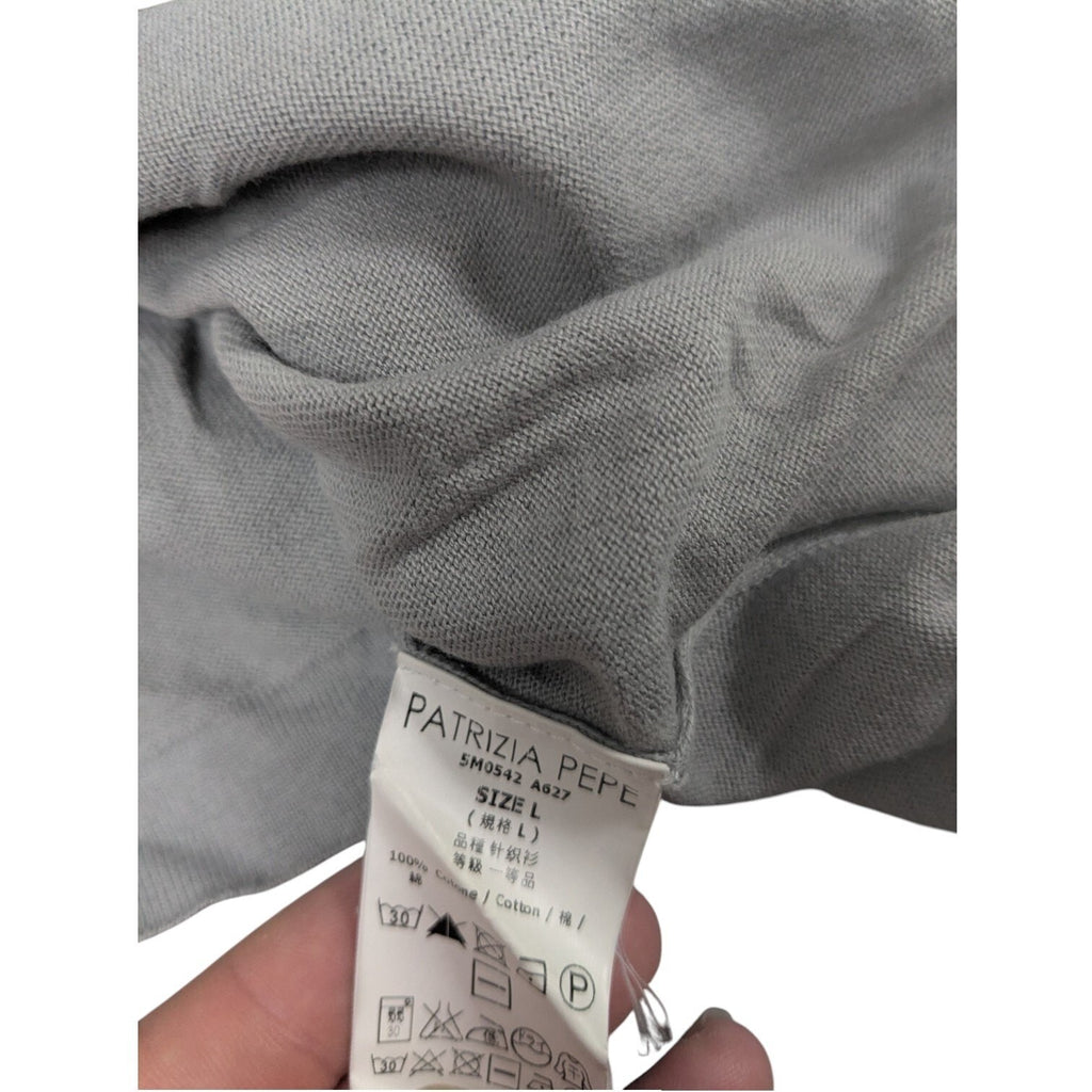 Patrizia Pepe Top Womens M Light Grey V-Neck Long Sleeve