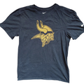 My Store Nike Minnesota Vikings graphic crew neck t-shirt in black cotton with gold logo print