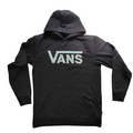 My Store black Vans pullover hoodie with white logo, long sleeves, and fleece lining in size large