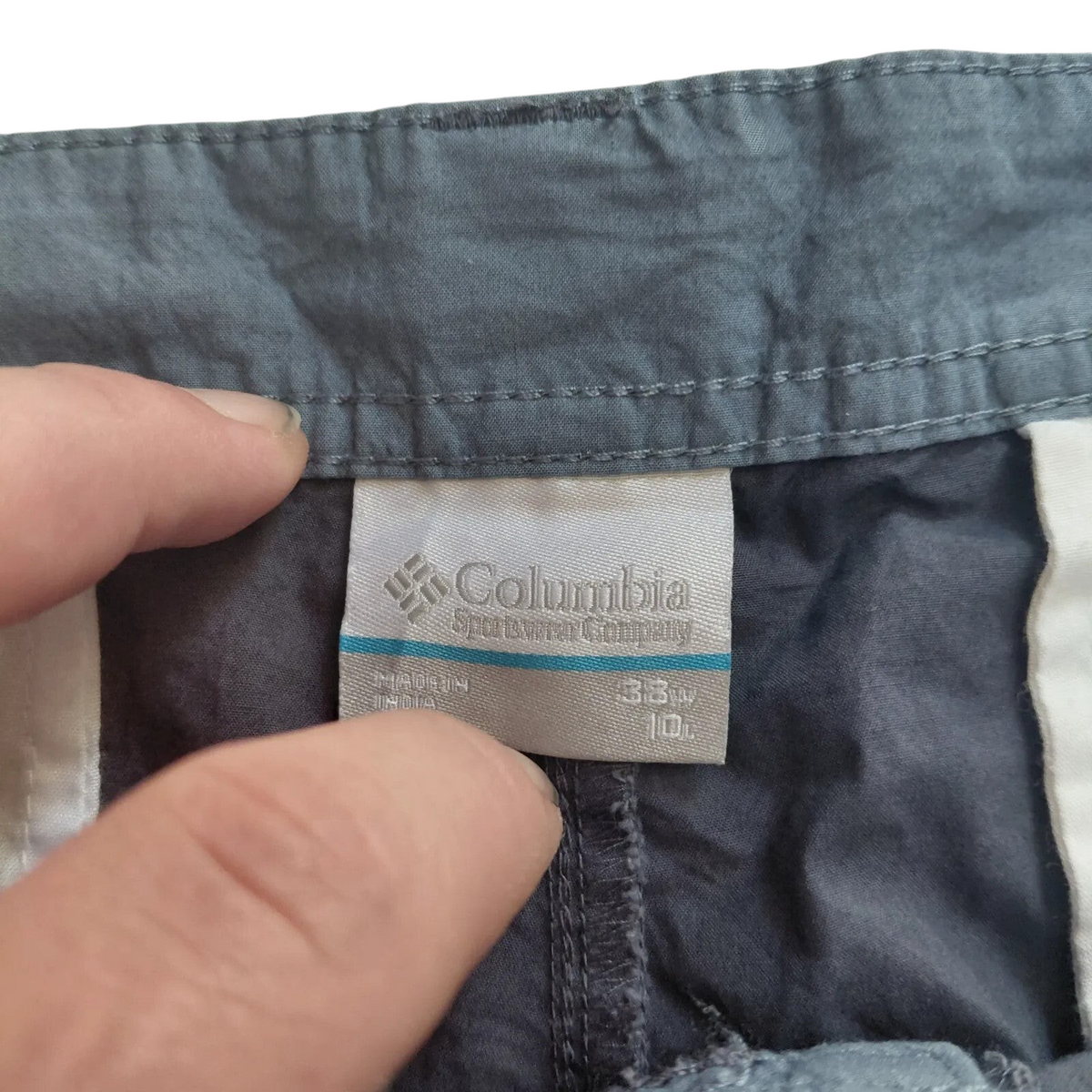 My Store Columbia grey mens chino shorts size 33 label detail