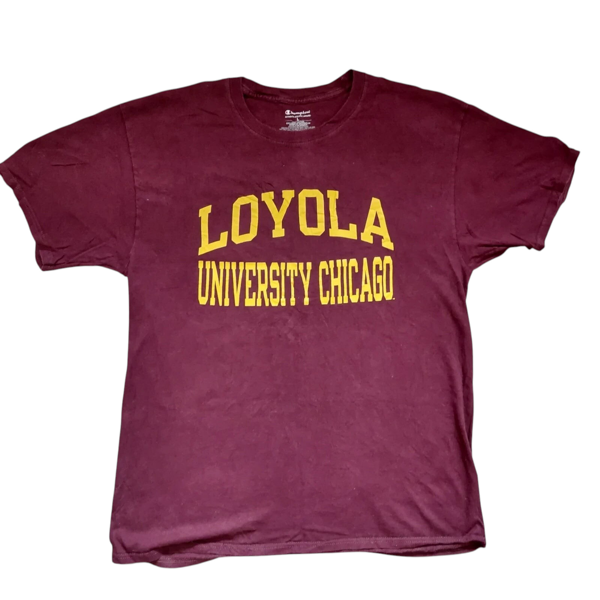 My Store burgundy Champion Loyola University Chicago cotton graphic t-shirt for men in size large